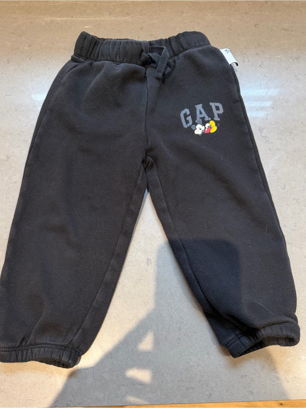 GAP 2t Black Sweatpants with Mickey Accent